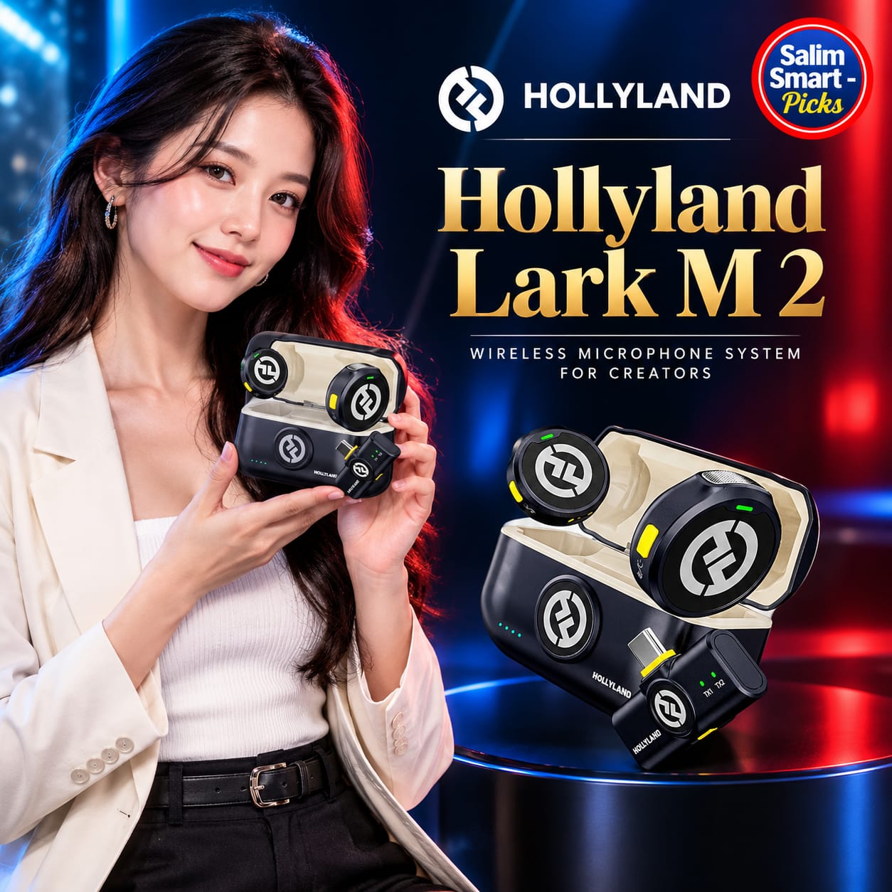 Hollyland LARK M2 wireless microphone for vloggers and YouTube